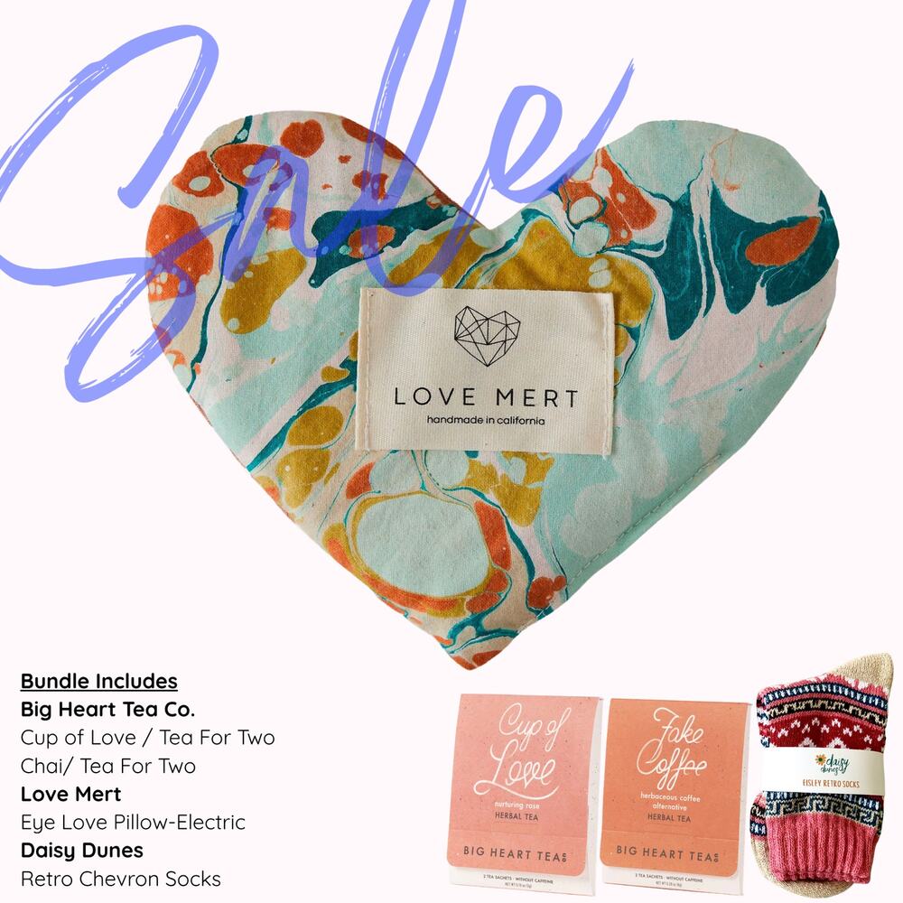 Eye Love Pillow, Chevron Socks and Big Heart Tea Co. Tea For Two